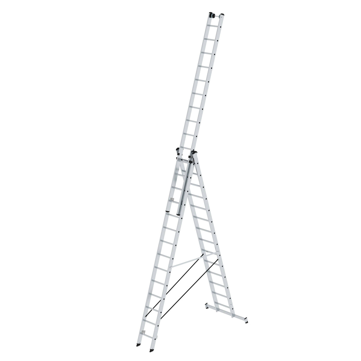 MUNK Sprossen-Mehrzweckleiter 3-teilig mit nivello®-Traverse und Wandlaufrollen – – Jetzt erhältlich im MTN Shop DE. - imagen 6
