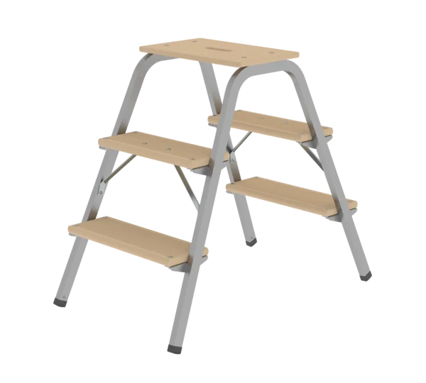 Munk Stahl-Holz-Tritt mit Bockrollen