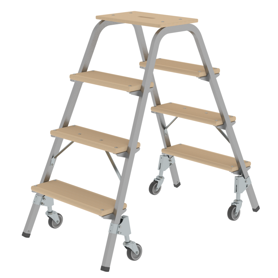 Munk Stahl-Holz-Tritt mit Lenkrollen - imagen 4