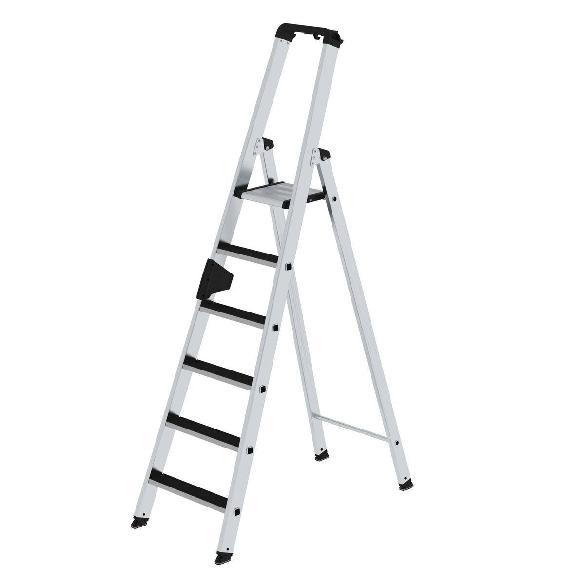 Munk Stufen-Stehleiter einseitig begehbar mit clip-step – Hochwertige Alu-Leiter mit rutschhemmenden Clip-Step Stufen, ergo-pad® Griffzone & 150 kg Tragkraft. Sicher & komfortabel arbeiten – jetzt bestellen! – Jetzt erhältlich im MTN Shop DE. - imagen 4