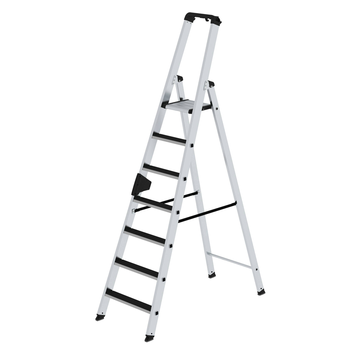 Munk Stufen-Stehleiter einseitig begehbar mit clip-step – Hochwertige Alu-Leiter mit rutschhemmenden Clip-Step Stufen, ergo-pad® Griffzone & 150 kg Tragkraft. Sicher & komfortabel arbeiten – jetzt bestellen! – Jetzt erhältlich im MTN Shop DE. - imagen 5