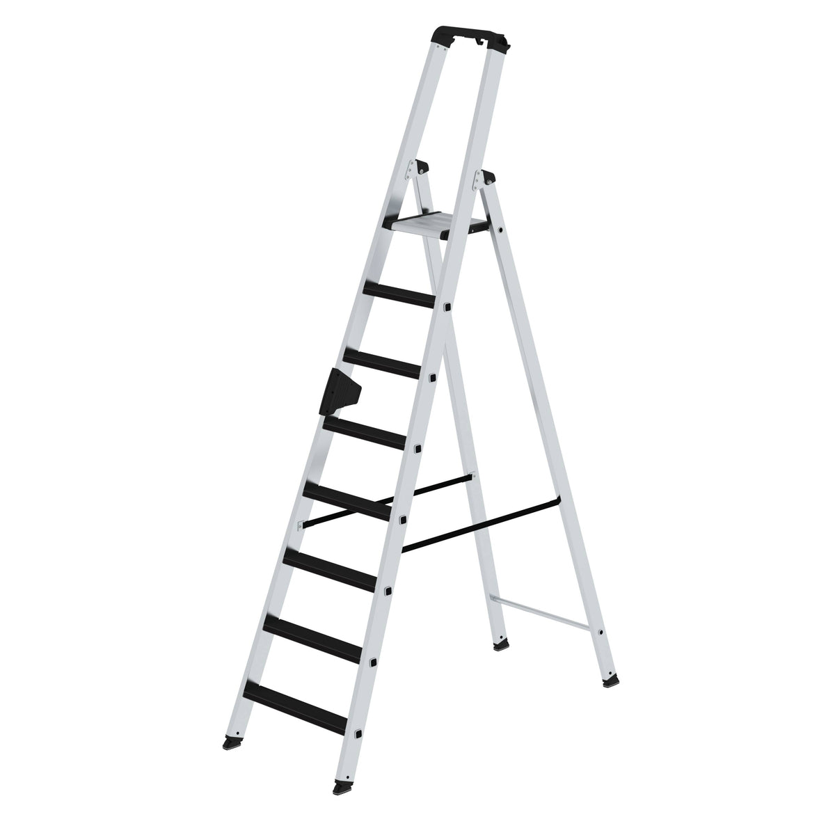 Munk Stufen-Stehleiter einseitig begehbar mit clip-step – Hochwertige Alu-Leiter mit rutschhemmenden Clip-Step Stufen, ergo-pad® Griffzone & 150 kg Tragkraft. Sicher & komfortabel arbeiten – jetzt bestellen! – Jetzt erhältlich im MTN Shop DE. - imagen 6