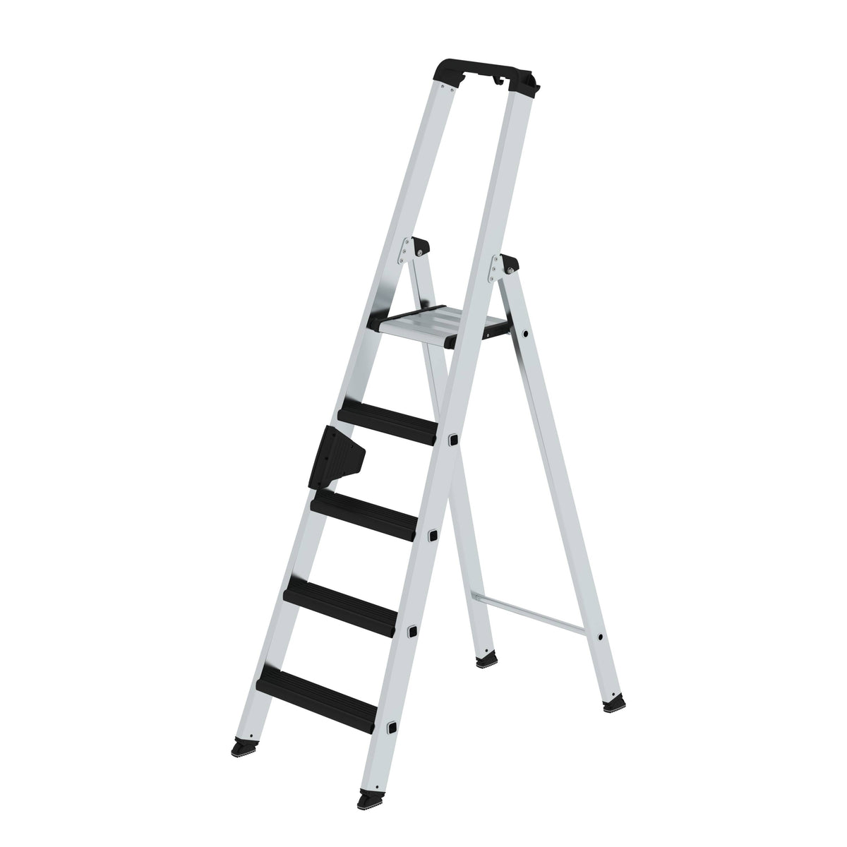 Munk Stufen-Stehleiter einseitig begehbar mit clip-step relax – Alu-Leiter mit ergonomischen Clip-Step Relax Stufen, ergo-pad® Griffzone & 150 kg Tragkraft. Sicher & bequem arbeiten – jetzt entdecken! – Jetzt erhältlich im MTN Shop DE.