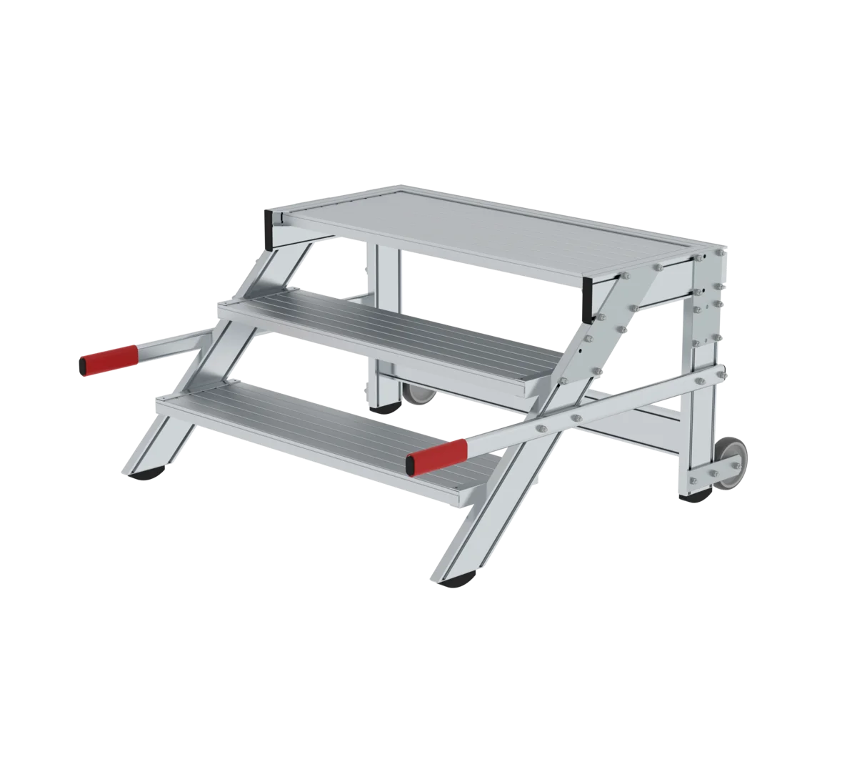 Munk Arbeitspodest fahrbar, Stufenbreite 1000 mm, Aluminium geriffelt - imagen 2
