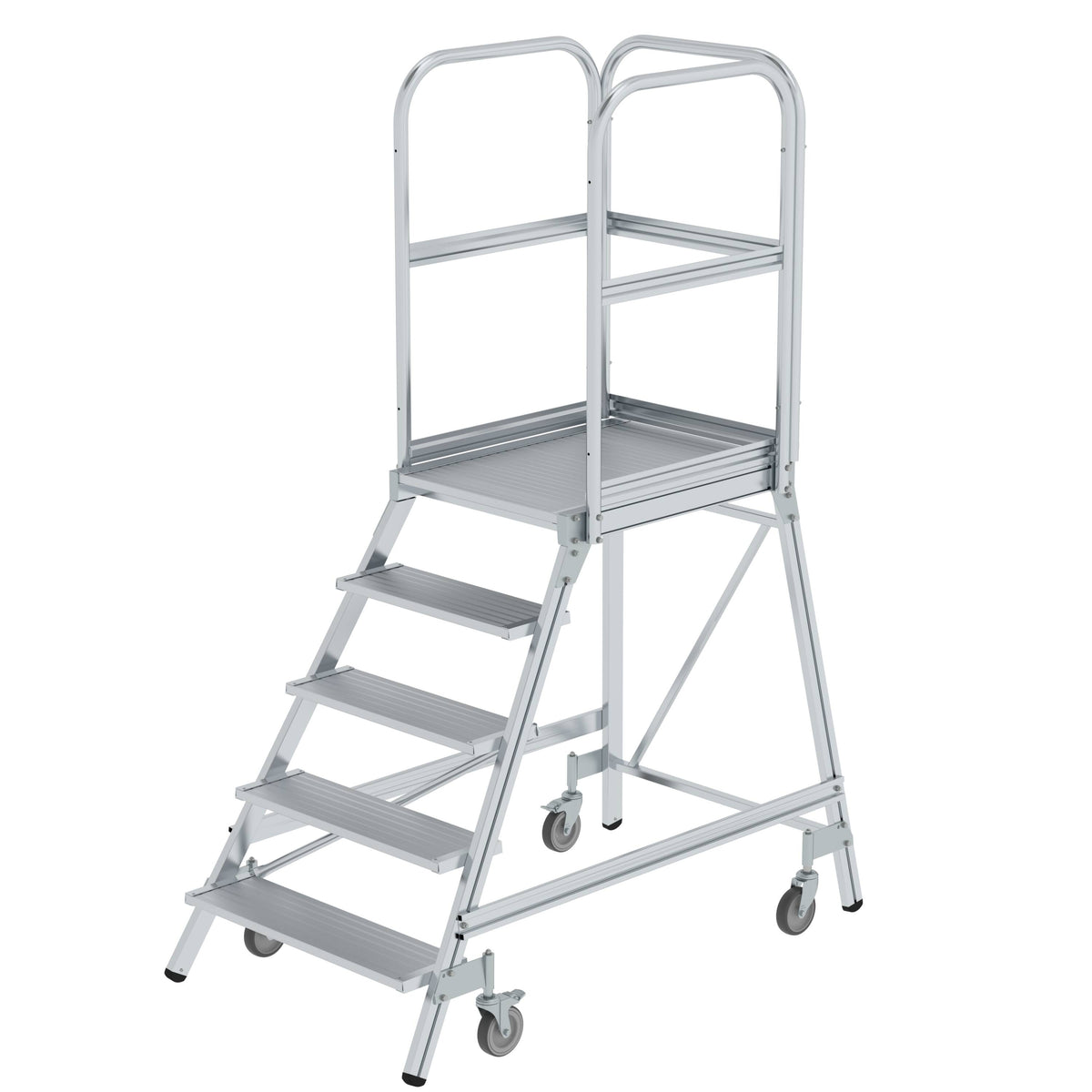 Munk Podesttreppe einseitig begehbar – Alu-Podesttreppe mit rutschfesten Stufen, geräumiger Plattform & Geländer für sicheres Arbeiten. 150 kg Tragkraft. Jetzt bestellen! – Jetzt erhältlich im MTN Shop DE. - imagen 4