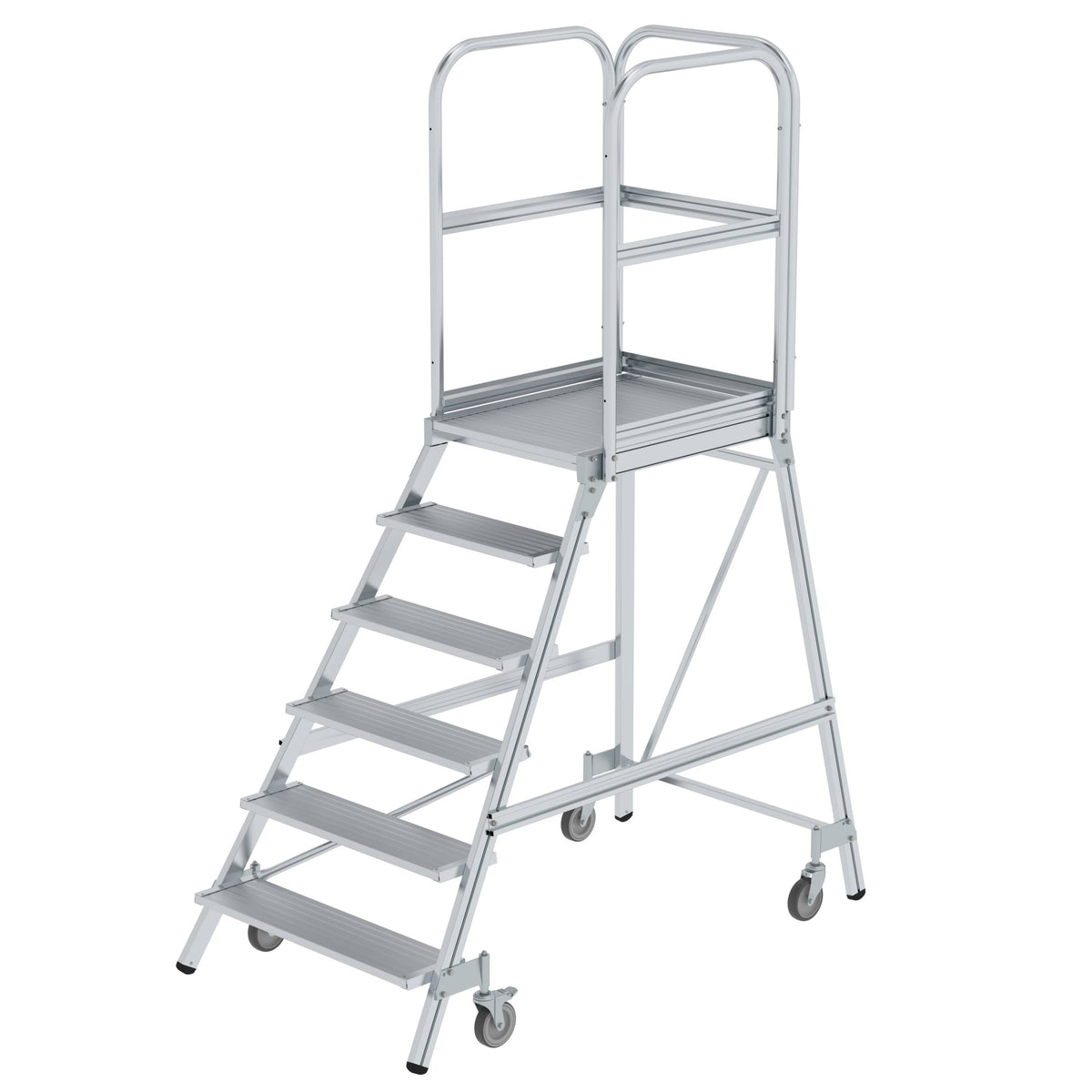Munk Podesttreppe einseitig begehbar – Alu-Podesttreppe mit rutschfesten Stufen, geräumiger Plattform & Geländer für sicheres Arbeiten. 150 kg Tragkraft. Jetzt bestellen! – Jetzt erhältlich im MTN Shop DE. - imagen 5