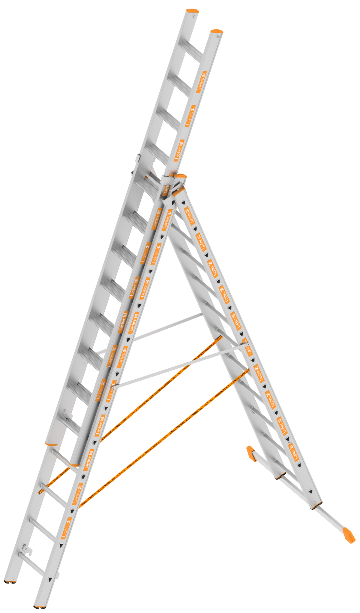 Layher Allzweckleiter 3-teilig mit Stufen TOPIC – Multifunktionale Leiter, schnell montierbar, sicherer Stand, flexible Einsatzmöglichkeiten. Ideal für alle Höhen! Jetzt bestellen! – Jetzt erhältlich im MTN Shop DE. - imagen 4