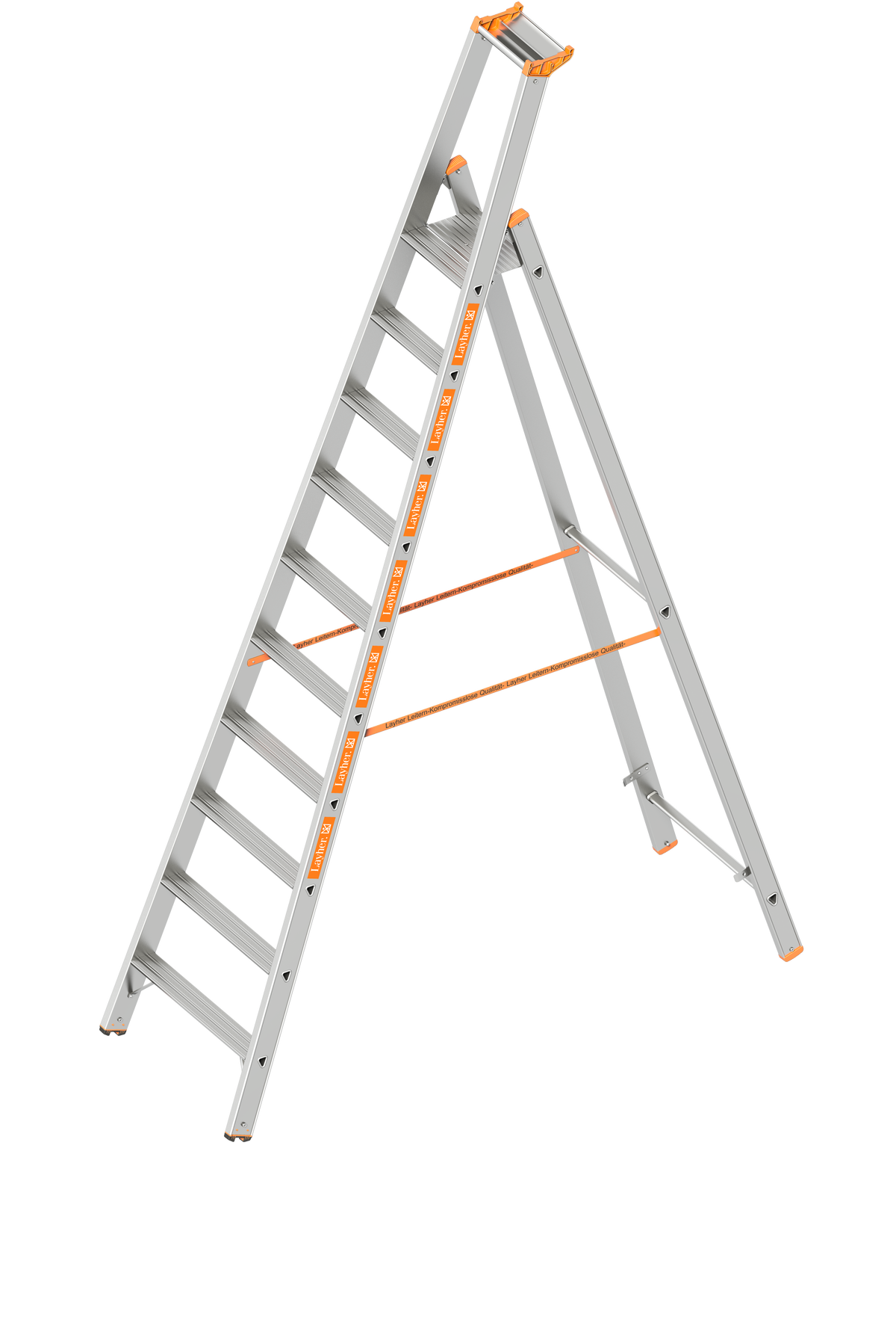 Layher Stufenstehleiter einseitig begehbar TOPIC – Robuste, einseitig begehbare Leiter mit sicherem Stand, großem Podest und optionaler Spreizsicherung. Jetzt sichern und bequem arbeiten! – Jetzt erhältlich im MTN Shop DE. - imagen 8