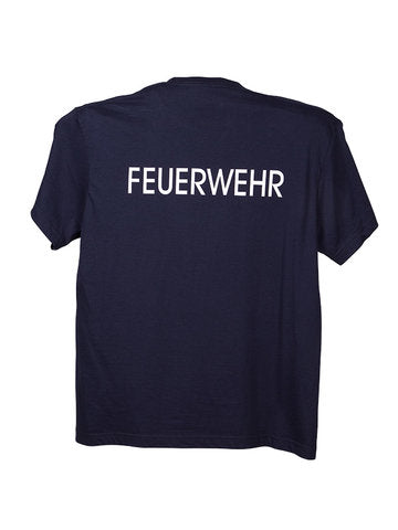 Watex T-Shirt, marineblau, mit schrift FEUERWEHR