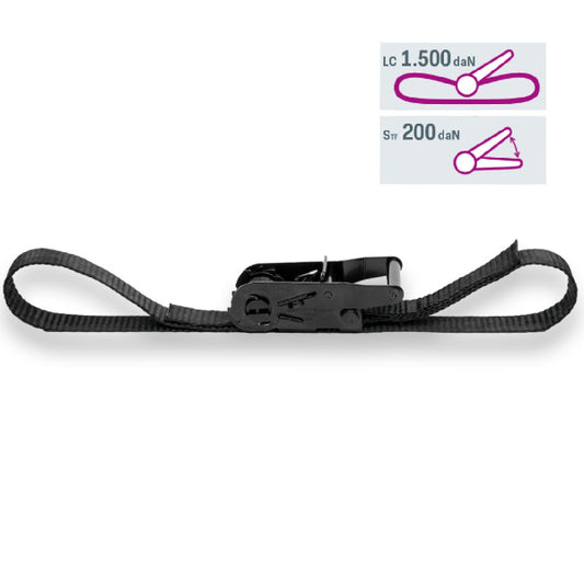 Safetex Zurrgurt 25 mm 1-teilig - 10 Stück – Safetex Zurrgurt 25 mm 1-teilig - 10er Pack. Zurrgurt 25 mm 1-teilig Länge 2.00 m Blackline mit Druckratsche 25-S EN 12195-2 PES LC 1500 daN in der Umreifung – Jetzt erhältlich im MTN Shop DE.