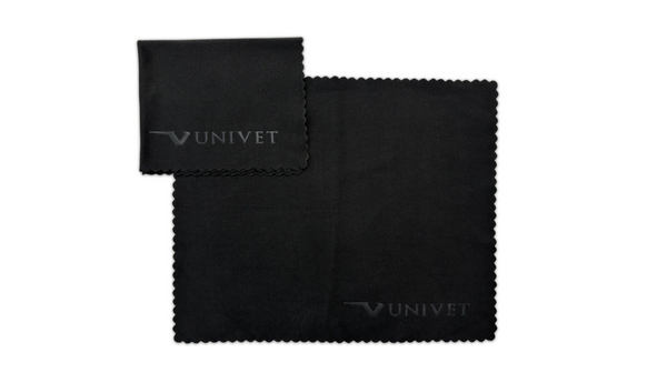 Univet Mikrofasertuch, schwarz, zur Reinigung von Schutzbrillen.