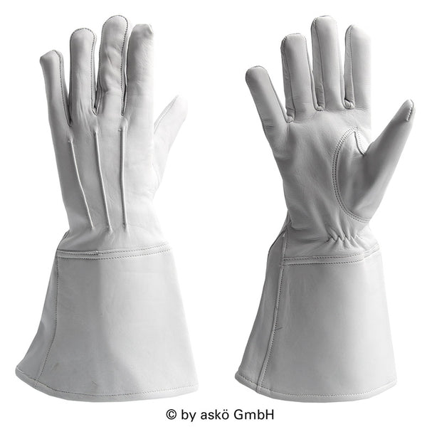 Askö FAHNENTRÄGER Handschuh aus weißem Ziegenleder