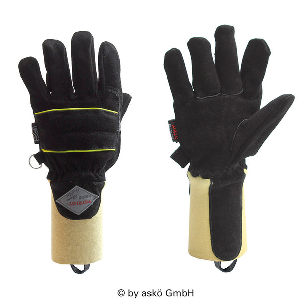 Askö Patriot® Flame Fighter Feuerwehrhandschuh mit Strickbund in Schwarz