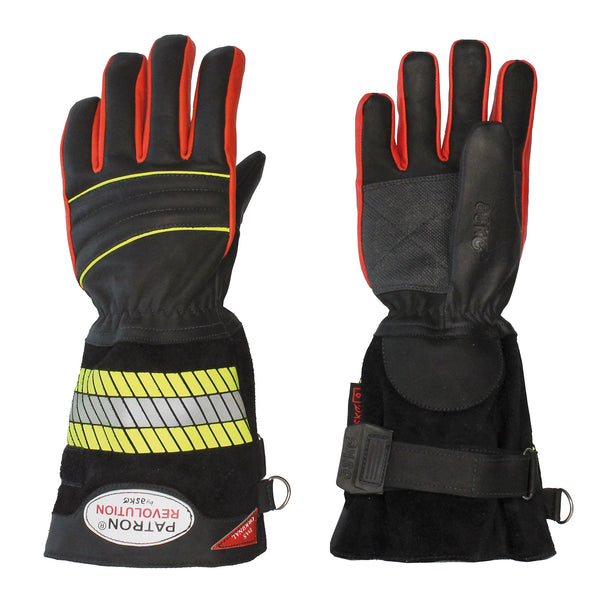 Askö PATRON®REVOLUTION Feuerwehrhandschuh mit langer Stulpe in Schwarz-Rot