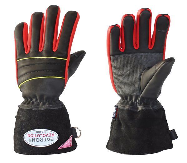 Askö PATRON®REVOLUTION Feuerwehrhandschuh mit kurzer Stulpe in Schwarz-Rot