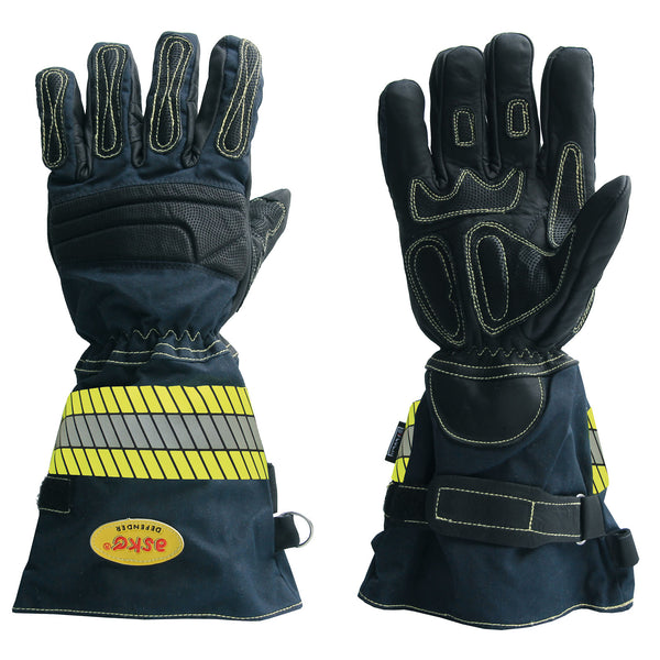 Askö DEFENDER Feuerwehrhandschuh mit langer Stulpe in Blau