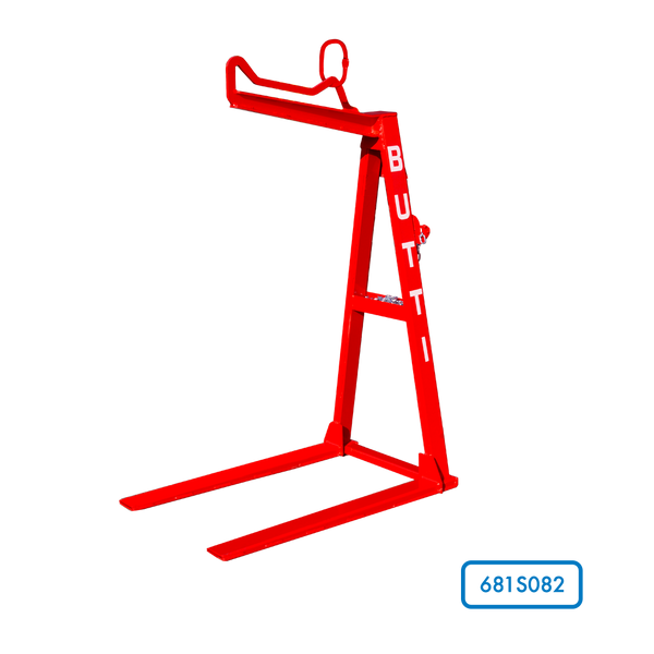Special Gabeln 681S082, ultraleichte Krangabel in Rot, lackierte Stahlkonstruktion mit Hubring