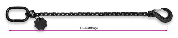 Anschlagkette Schwarz Safetex