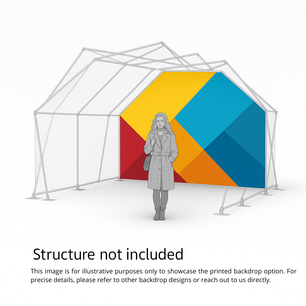 Konligo 3D visualization of the Arko470 event structure with outside printed backdrop (structure not included), now available on MTN SHOP US. - imagen 5