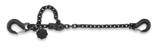 Safetex Anschlagkette 1-Strang mit Verkürzungs-Klaue mit Sicherung mit zwei Lasthaken