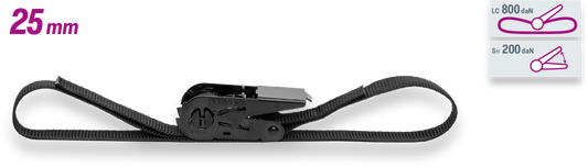 Safetex Zurrgurt mit Druckratsche 25 mm 1-teilig (10 Stück)