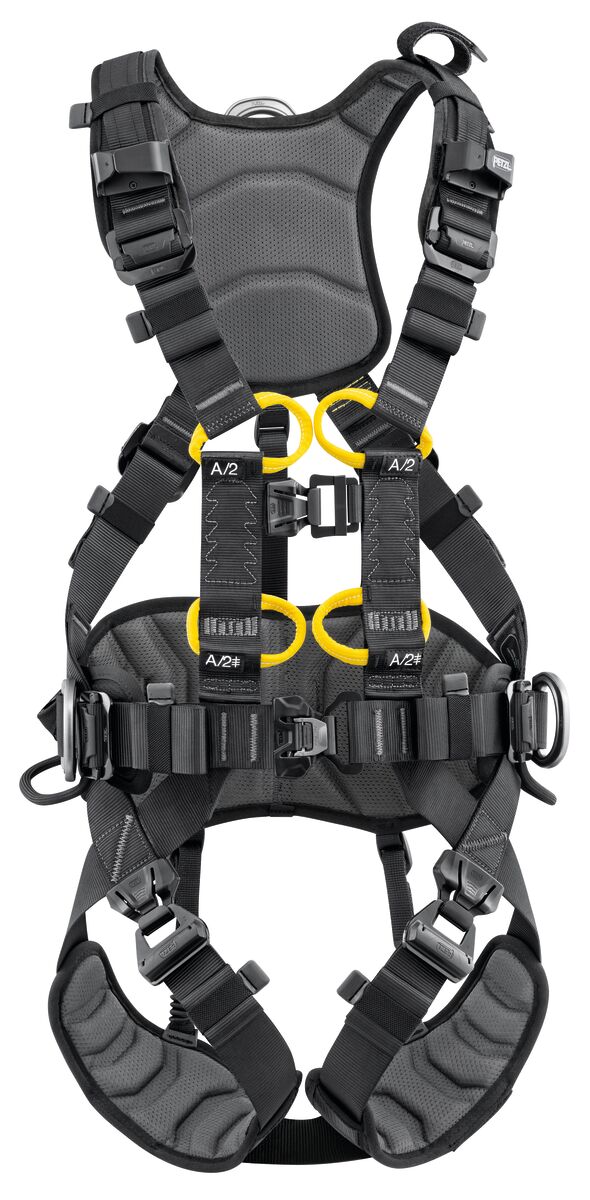 Petzl VOLT WIND Auffang- und Haltegurt für Windenergietechniker, Schwarz/Gelb.