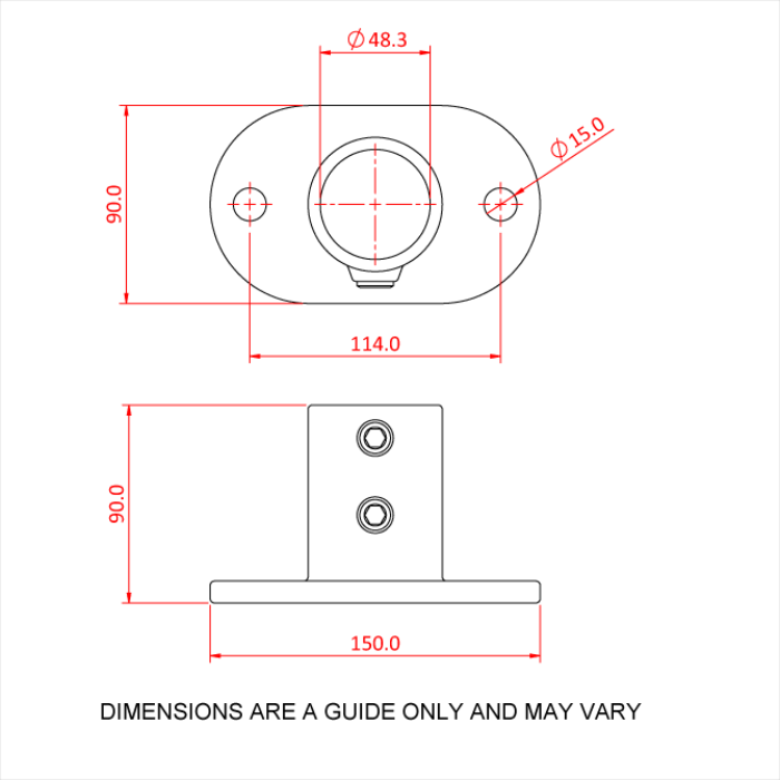 Doughty Engineering Pipe Clamp Railing Base Flange (чорний) – – Зараз доступний у MTN Shop DE. - imagen 4