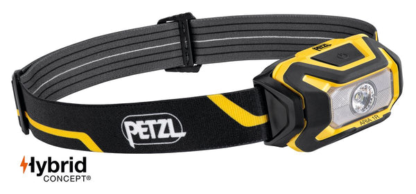 Petzl ARIA 1R Stirnlampe, Schwarz/Gelb, wiederaufladbar, 475 Lumen.