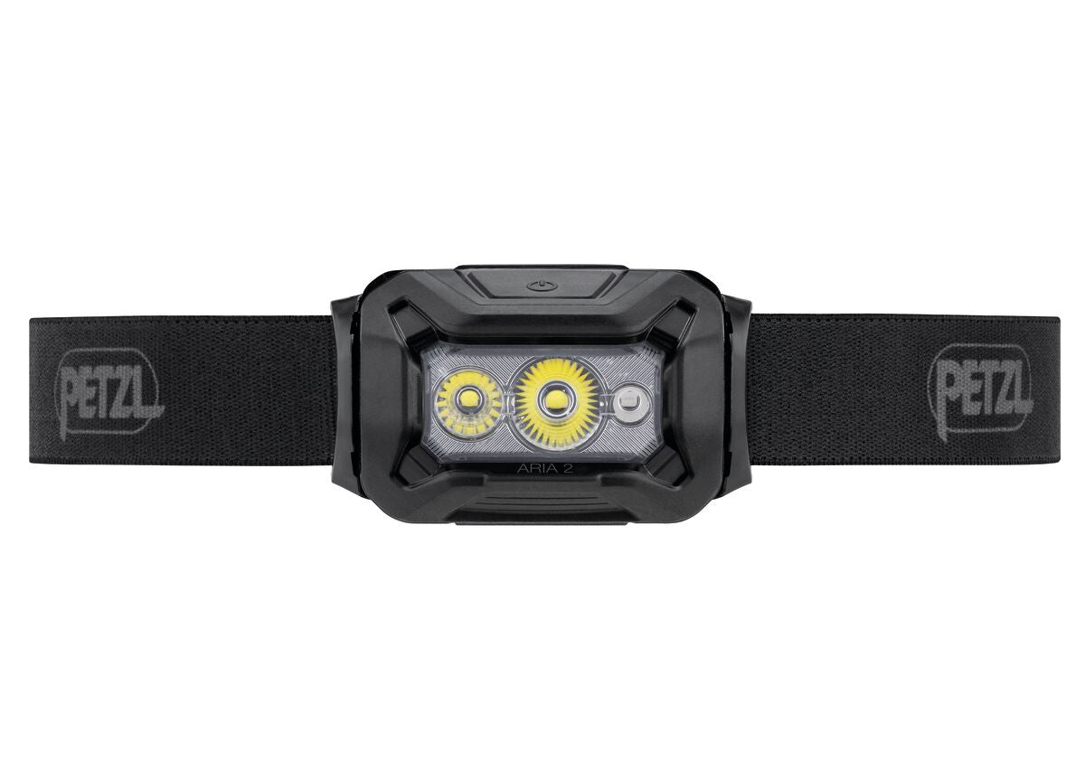 Petzl ARIA 2 RGB Stirnlampe, Seitenansicht mit Bedienknopf. - imagen 3