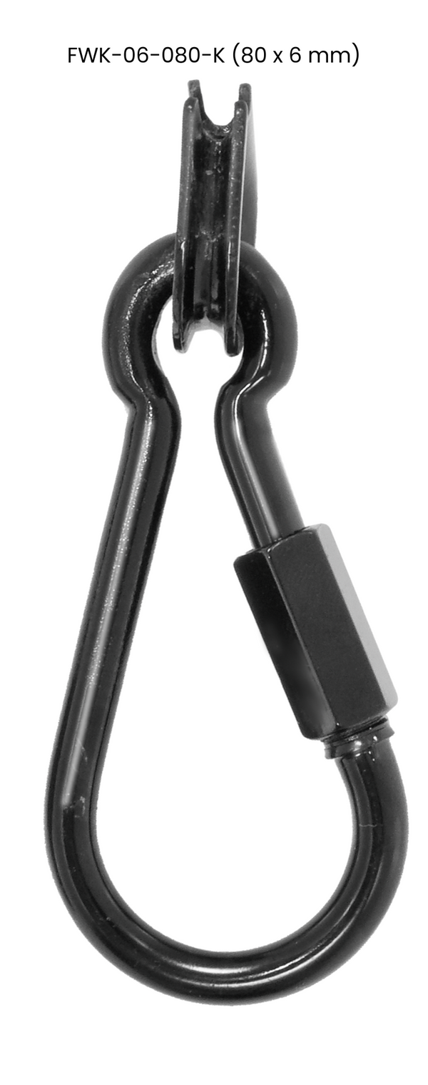 Safetex Karabiner verzinkt für Sicherungsseile, mit integrierter Kausche (10 Stück)