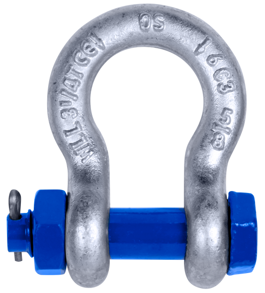 Safetex Schäkel aus hochfestem Stahl, gesenkgeschmiedet, mit Bolzen, Sechskantmutter und Stift, verzinkt