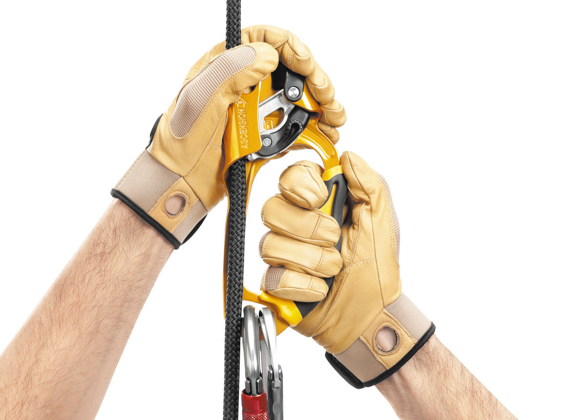 Petzl ASCENSION Handsteigklemme – Ergonomischer Griff und gezahnter Klemmnocken für effizienten Aufstieg am Seil. Verfügbar in Ausführungen für die linke und rechte Hand.