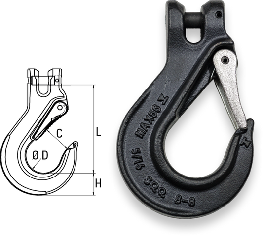 Safetex Lasthaken mit Gabelkopfanschluss