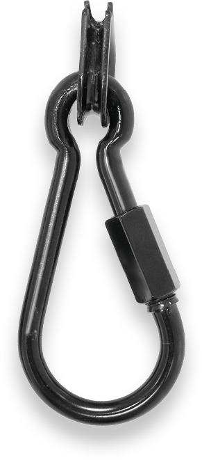 Safetex Karabinerhaken Blackline für Sicherungsseile, schwarz eloxiert (10 Stück)