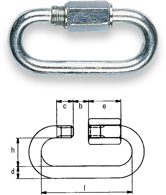 Safetex Kettenschnellverschluss verzinkt DIN 56927 Form A