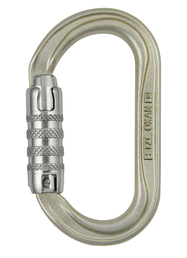 Petzl OXAN - Міцний сталевий овальний карабін з високою міцністю на розрив, ідеально підходить для складних робочих умов і встановлення точок кріплення або підвішування на металевих конструкціях.