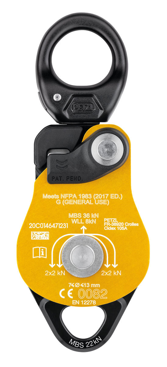 Petzl Spin L2 Umlenkrolle – Doppelte Umlenkrolle mit Wirbel und sehr hohem Wirkungsgrad. Die doppelte Umlenkrolle SPIN L2 lässt sich öffnen, auch wenn sie am Anschlagpunkt befestigt ist, und erleichtert das Einrichten von Flaschenzugsystem und Hilfsseilbahnen. Dank der beiden parallel montierten Laufrollen und der zusätzlichen Befestigungsöse ermöglicht die Umlenkrolle das Einrichten verschiedener komplexer Flaschenzugsysteme. Die großen Laufrollen mit gekapseltem Kugellager gewährleisten einen ausgezeichne - imagen 7