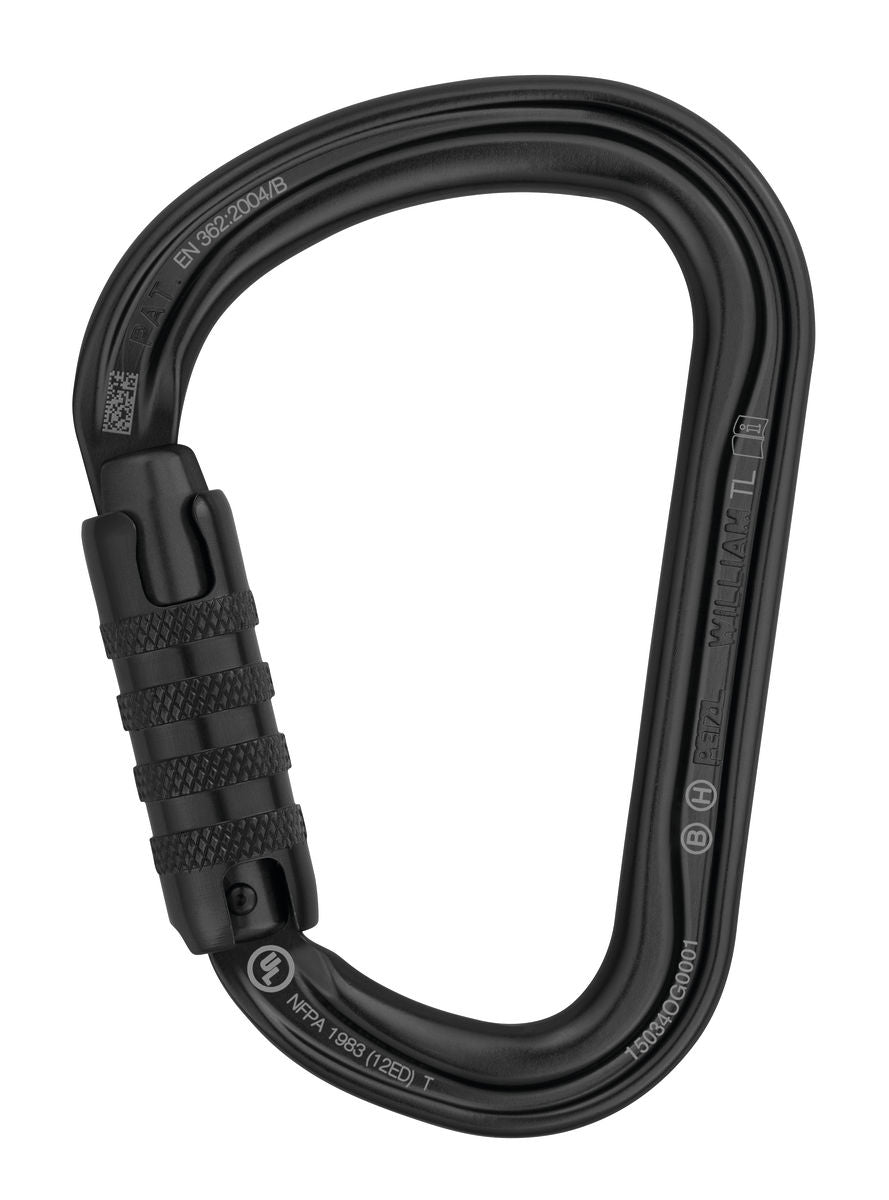 Petzl WILLIAM - легкий, великий асиметричний алюмінієвий карабін із системою замка та різними системами замків, ідеально підходить для з'єднання кількох елементів під час роботи на висоті. - imagen 3