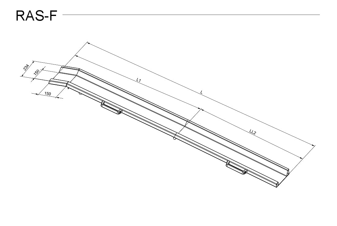 ALTEC Foldable lightweight aluminium rail with edge RAS-F (para) - Високоміцний, протиковзкий наконечник з корундовим покриттям. Складається для економії місця та ідеально підходить для гнучкого використання! Відкрийте зараз! – Тепер доступний у MTN Shop DE.