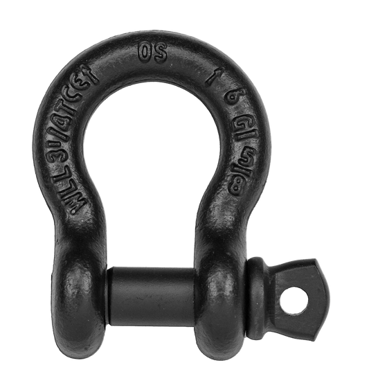 Safetex Schäkel aus hochfestem Stahl, gesenkgeschmiedet, mit Schraubbundbolzen Blackline (10 Stück)