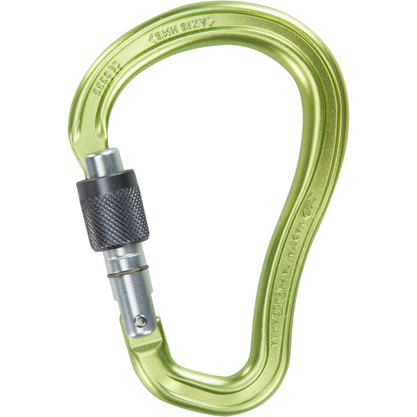 Skylotec AXIS HMS SG Karabiner Grau/Grün - HMS-Aluminiumkarabiner mit Screwgate für Bergsport und Rettungseinsätze