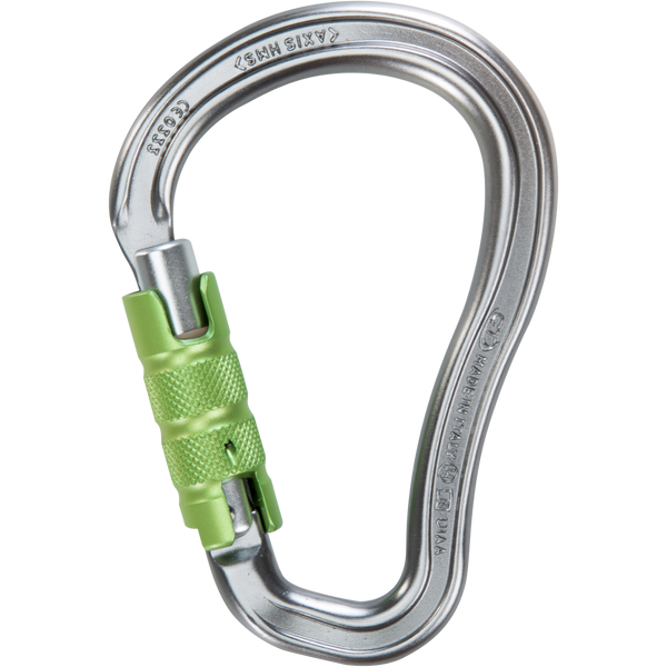 Skylotec AXIS HMS TG Karabiner Grau/Grün - HMS-Aluminiumkarabiner mit automatischem Trilock-Verschluss für Bergsport und Rettungseinsätze