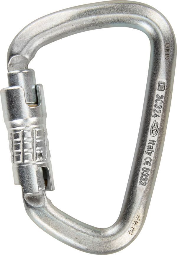 Skylotec LARGE STEEL TG ANSI Karabiner Silber - Stahlkarabiner mit Trilock-Verschluss EN 362 und ANSI Z359.12 zertifiziert