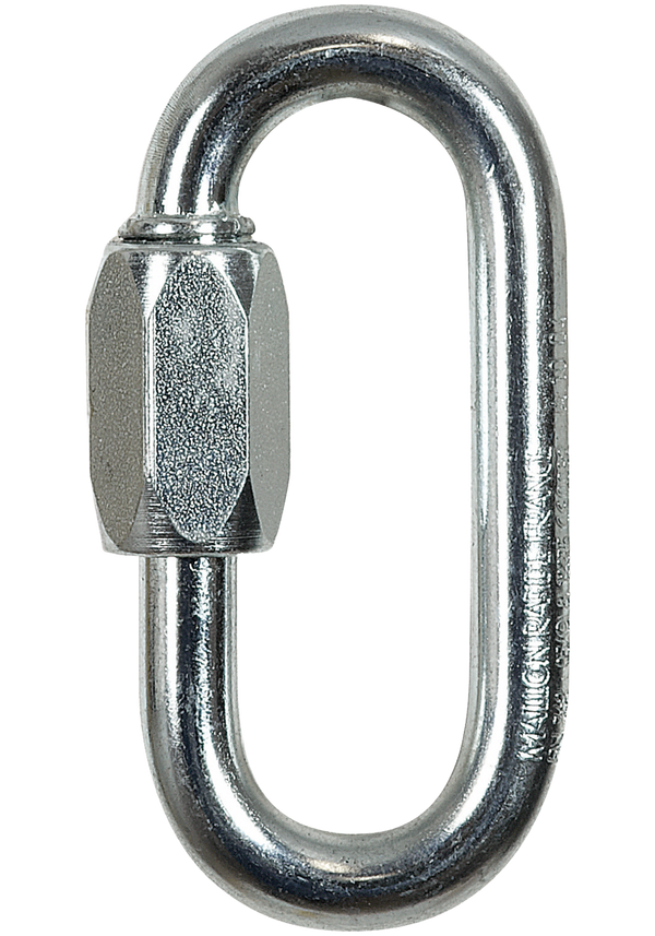 Skylotec Q-LINK 08 Karabiner Silber - Ovaler Schnellverschluss verzinkter Stahl Ø8mm Schraubverschluss für Höhenarbeit