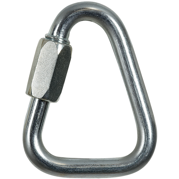 Skylotec Q-LINK D 08 Karabiner Silber - Dreieckiger Schnellverschluss verzinkter Stahl Ø8mm Delta für Gurtverbindung