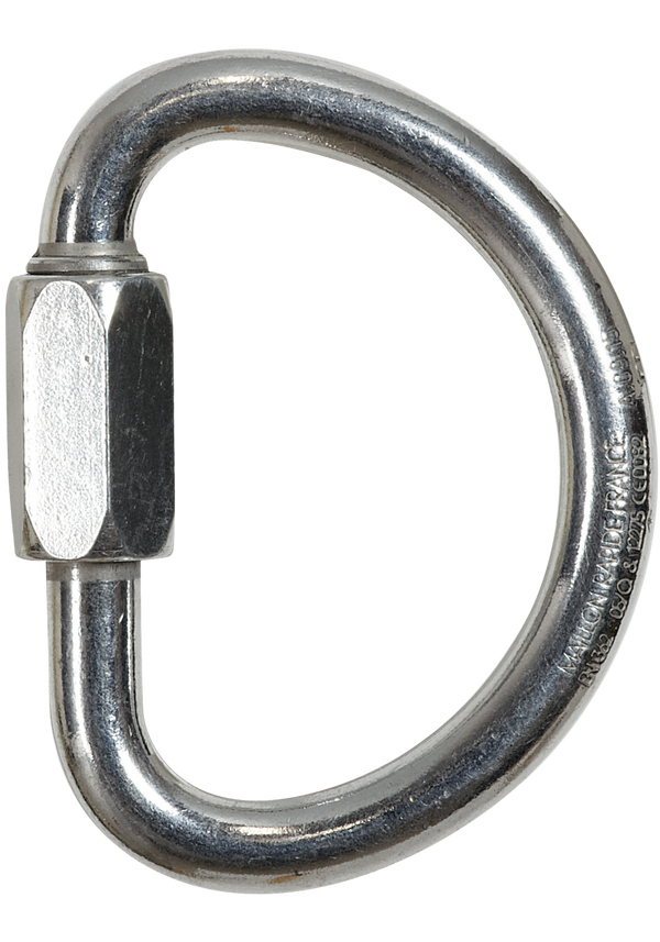 Skylotec Q-LINK HM Karabiner Silber - Halbmondförmiger Schnellverschluss verzinkter Stahl Ø10mm für Höhlenforschungsgurte