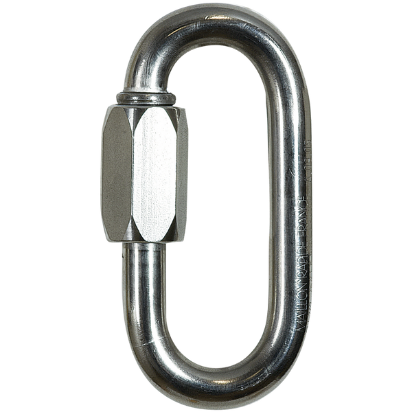 Skylotec Q-LINK S-STEEL 08 Karabiner Silber - Ovaler Edelstahlschnellverschluss Ø8mm MBS 55kN für maritime Umgebungen