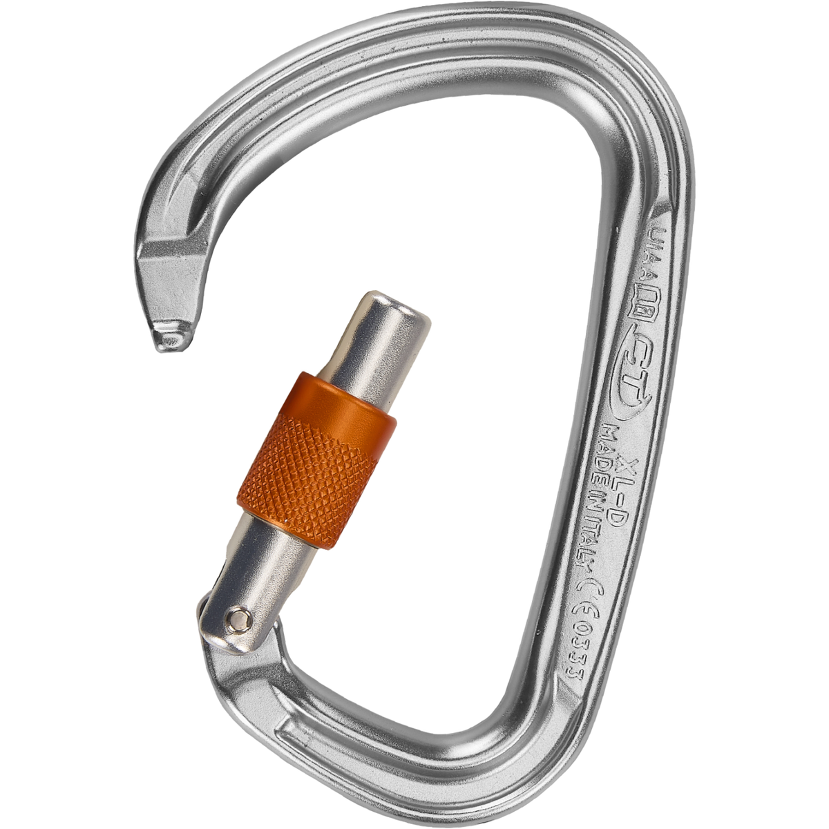 Skylotec XL-D SG Karabiner Grau/Orange - Seitenansicht mit Keylock-System und großer Öffnung 29 mm - imagen 2