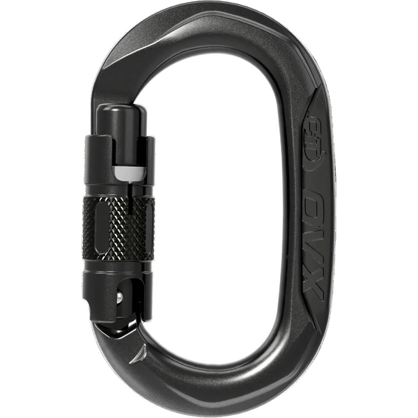Skylotec OVX TG Karabiner Schwarz - Hauptansicht ovaler Aluminiumkarabiner mit Trilock-Verschluss
