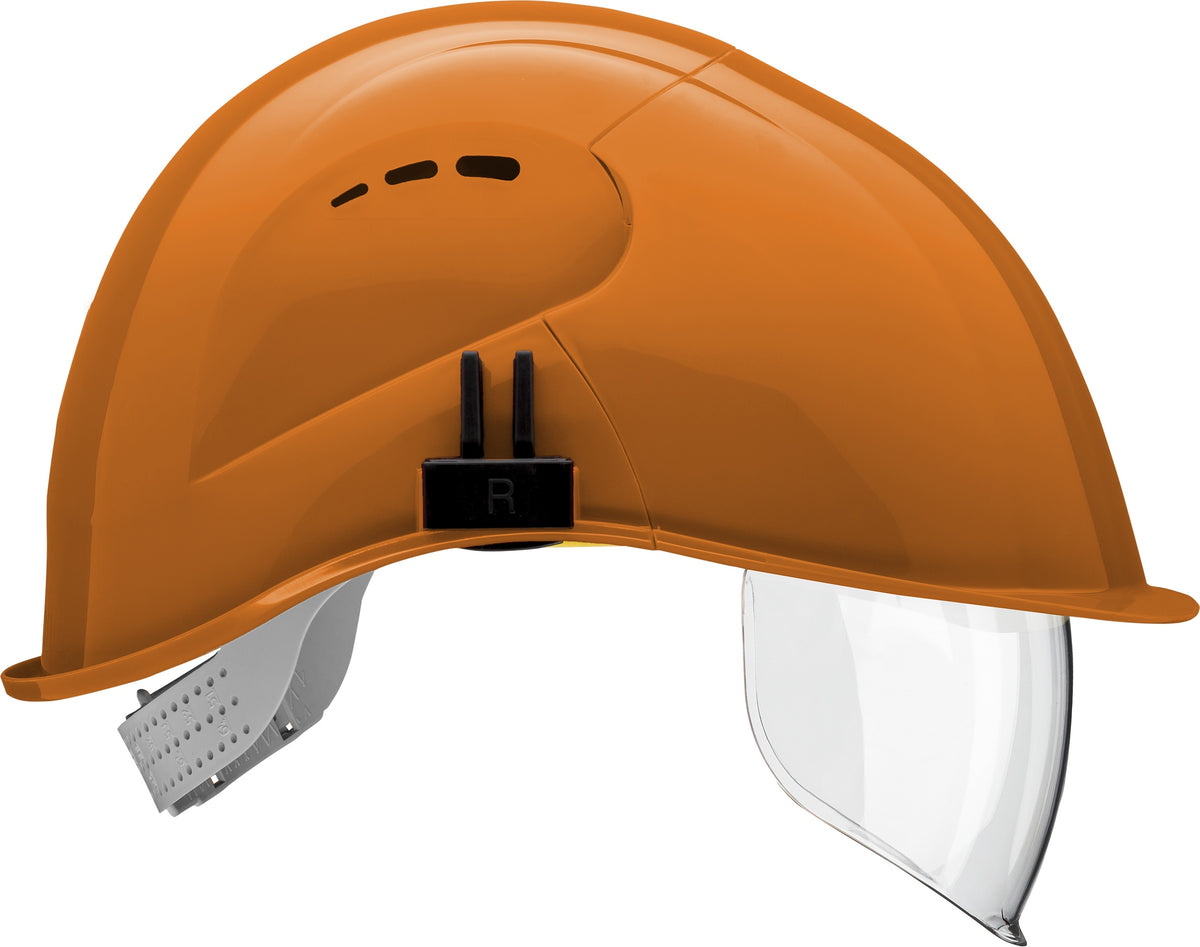 VOSS VisorLight Schutzhelm orange mit integriertem Visier - imagen 2